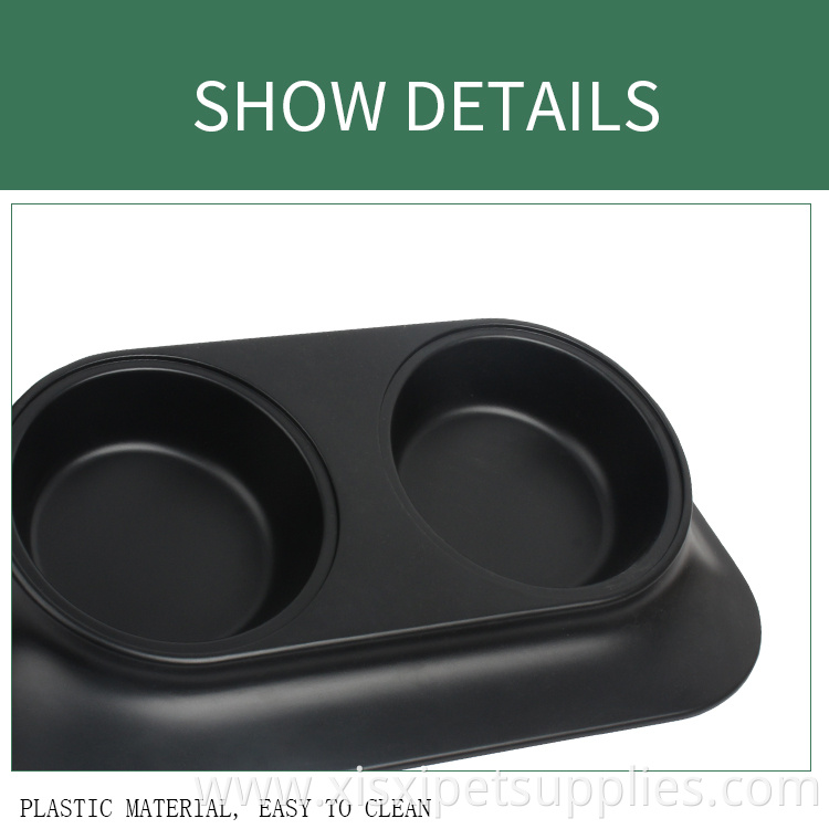 Factory Wholesale Balck Raised Pet Cat Water Bowls No Spill Non-Skid Slanted Double Dog Food Bowl